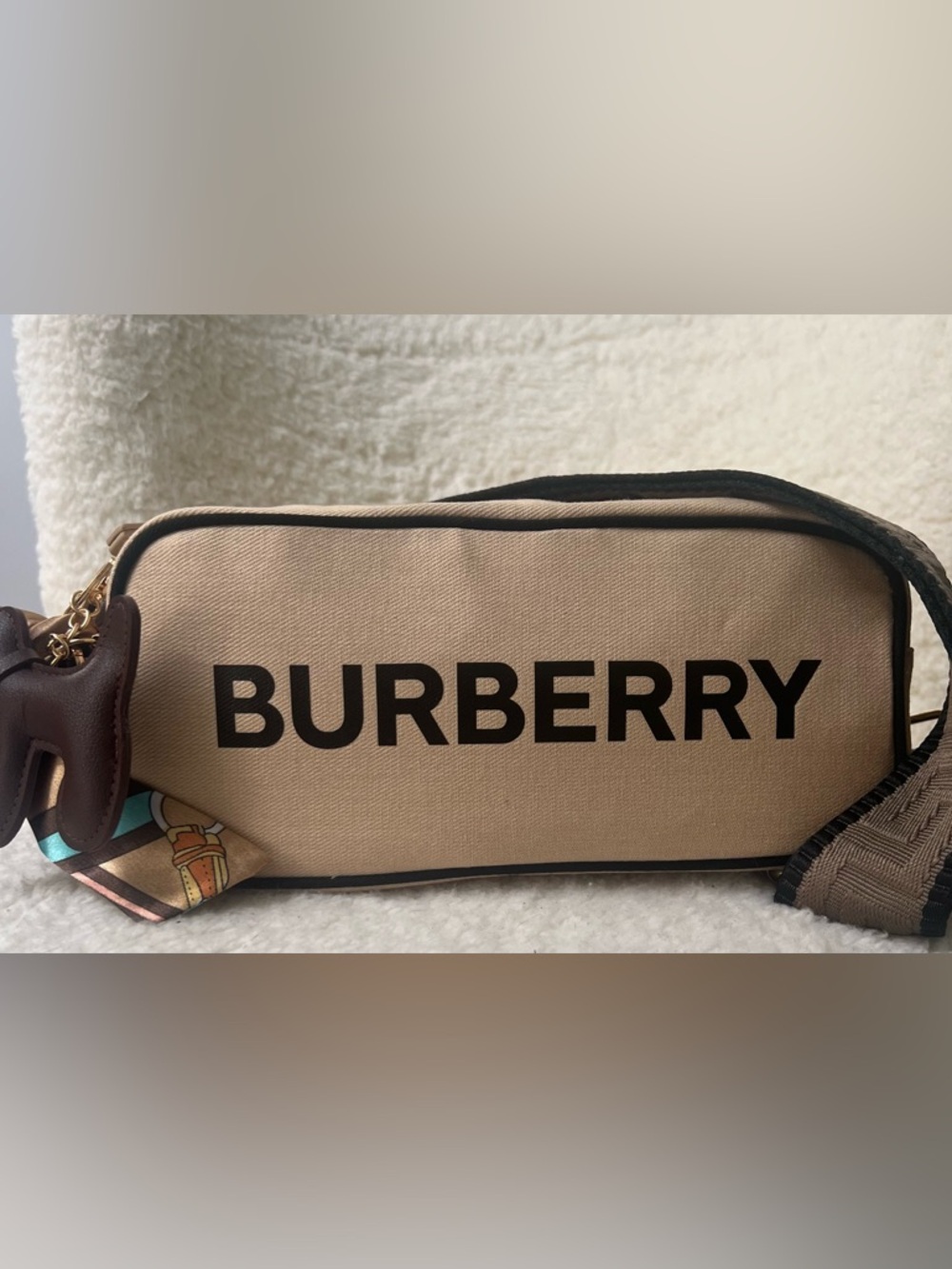 Rare Burberry Upcycled Canvas Beauty Bag to Crossbody Purse